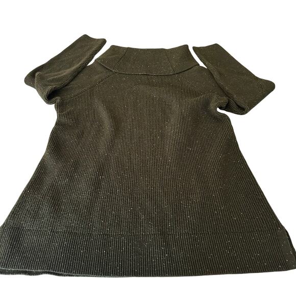 Talbots Sweater Plus X Dark Sage Patterned Loose chunky turtle hip length - Picture 2 of 9